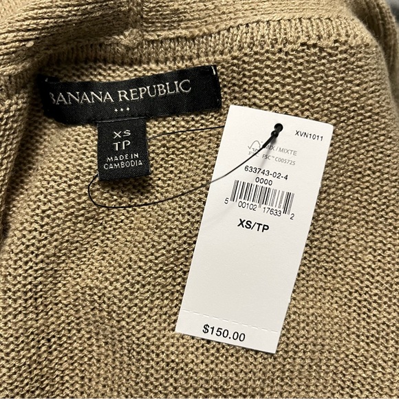 BANANA REPUBLIC NWT long knit open front duster cardigan long sleeve size XS - Picture 12 of 12
